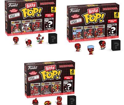 Funko Bitty Pop! Figura de Vinyl Marvel: Deadpool - Pack de 4 | Inclui Figura Mistério - Envio Aleatório Online