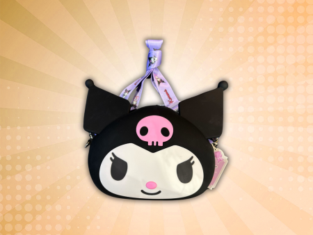 Sanrio: Kuromi Face Cross Body Bag Hot on Sale